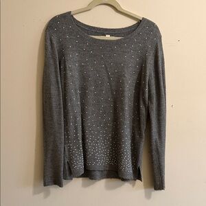 Call It Spring Gray Knit Sweater with Studded Detail